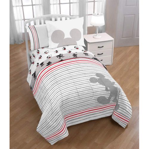  Jay Franco Disney Mickey Mouse 90th Stripe Twin Bed Set,