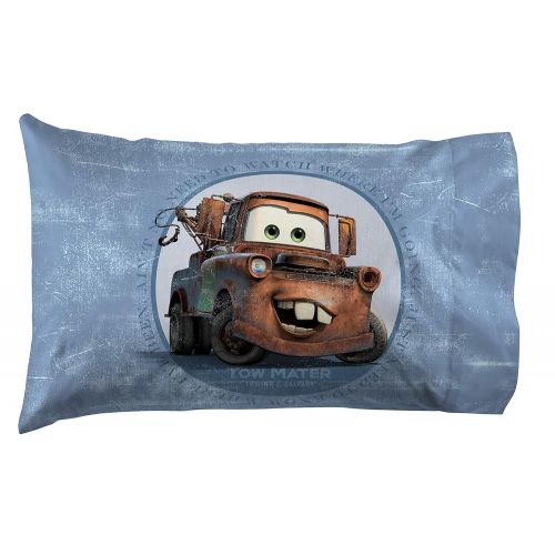  Jay Franco Disney/Pixar Cars Tune Up Blue/Gray 4 Piece Full Sheet Set with Lightning McQueen & Mater (Official Disney/Pixar Product)