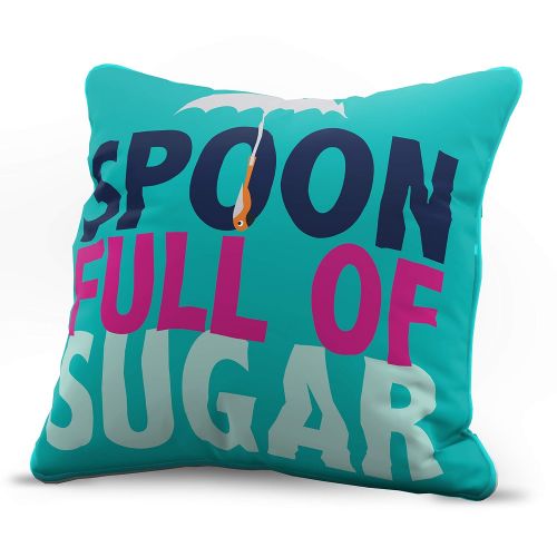  Jay Franco Disney Mary Poppins Spoon Full of Sugar Decorative Pillow Cover - Kids Super Soft 1-Pack Throw Pillow Cover - Measures 15 Inches x 15 Inches (Official Disney Product)