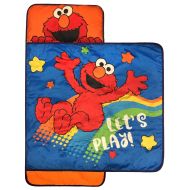 Jay Franco Sesame Street Lets Play Nap Mat - Built-in Pillow and Blanket featuring Elmo - Super Soft Microfiber Kids/Toddler/Childrens Bedding, Ages 3-7 (Official Sesame Street Product)