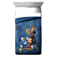 Jay Franco Disney Kingdom Hearts Metal Blue Twin Reversible Comforter with Mickey Mouse, Donald Duck & Sora