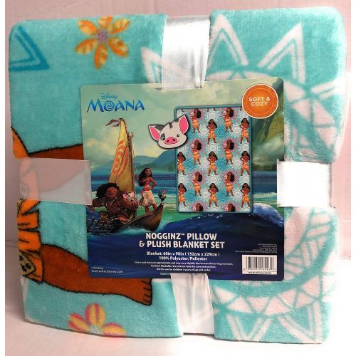  Jay Franco Disney Moana Nogginz Pillow and Throw Blanket Set , 60 W x 90 L