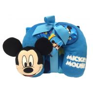 Jay Franco Disney Mickey Mouse 3 Piece Travel Set with 40 x 50 Blanket, Plush Neck Pillow, & Eye Mask (Official Disney Product)