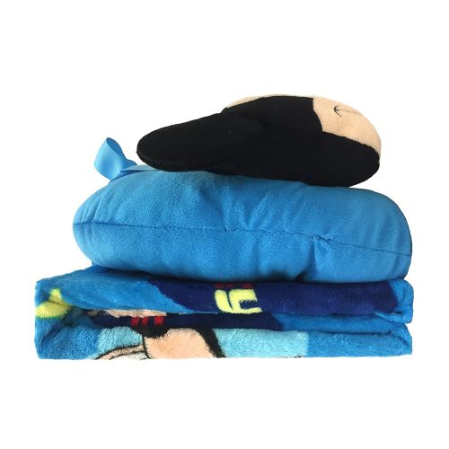  Jay Franco Disney Mickey Mouse 3 Piece Travel Set with 40 x 50 Blanket, Plush Neck Pillow, & Eye Mask (Official Disney Product)