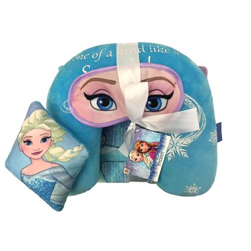  Jay Franco Disney Frozen Sparkles 3-Piece Travel Gift Set with 40 x 50 Throw, Neck Pillow, Eye Mask