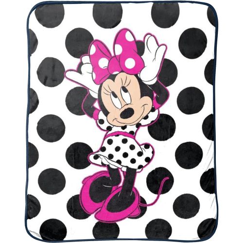  Jay Franco Disney Minnie Mouse All About Dots Silk Touch Throw,46 in X 60 in