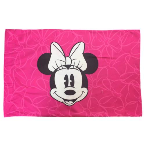  Jay Franco Disney Minnie Mouse Go with The Bow 1 Pack Pillowcase - Double-Sided Kids Super Soft Bedding (Official Disney Product)