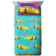 Jay Franco Disney/Pixar Cars 3 Movie Cruz Teal/Yellow/Pink 3 Piece Twin Sheet Set with Cruz Ramirez (Official Disney/Pixar Product)