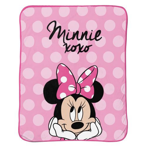  Jay Franco Disney Minnie Mouse XOXO Kids 3 Piece Plush Throw, Pillow & Collapsible Storage Box Set (Official Disney Product)