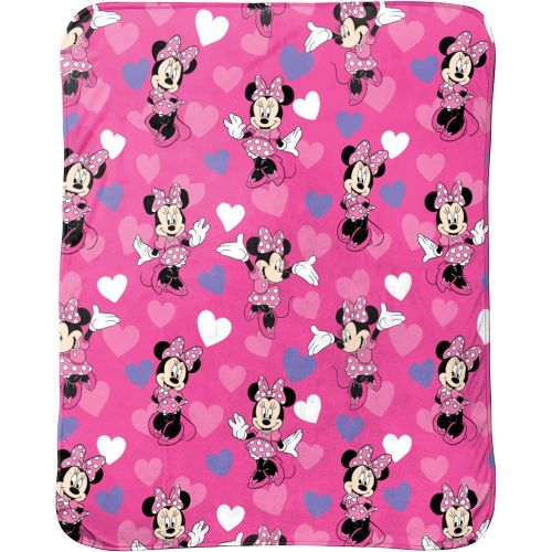  Jay Franco Disney Minnie Mouse Bowtique Minnie Hearts 40 x 50 Travel Blanket