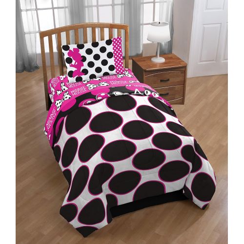 Jay Franco Disney Minnie Mouse All About The Dots Reversible Twin Comforter