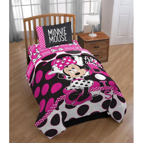  Jay Franco Disney Minnie Mouse All About The Dots Reversible Twin Comforter
