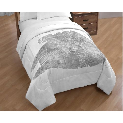  Jay Franco Star Wars Classic Falcon / California King Comforter - Super Soft Kids Reversible Bedding features the Millennium Falcon - Fade Resistant Polyester Microfiber Fill (Official Star W