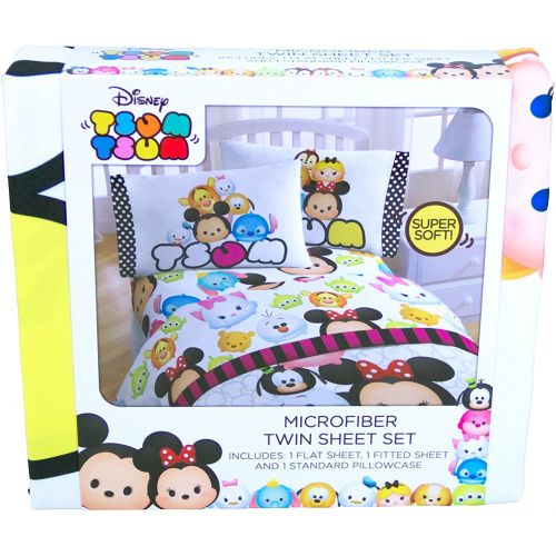  Jay Franco Disney Tsum Tsum Faces Soft 3 Piece Sheet Set, Twin