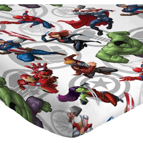  Jay Franco Marvel Avengers Marvel Team Twin Sheet Set - Super Soft and Cozy Kid’s Bedding - Fade Resistant Polyester Microfiber Sheets (Official Marvel Product)