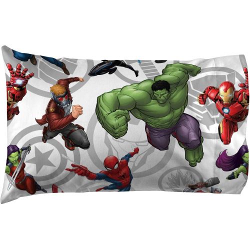  Jay Franco Marvel Avengers Marvel Team Twin Sheet Set - Super Soft and Cozy Kid’s Bedding - Fade Resistant Polyester Microfiber Sheets (Official Marvel Product)