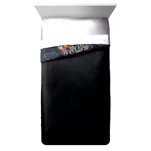  Jay Franco Disney/Pixar Up Balloon Travel Adventure is Out There Twin/Full Reversible Comforter, Dark Blue/Black