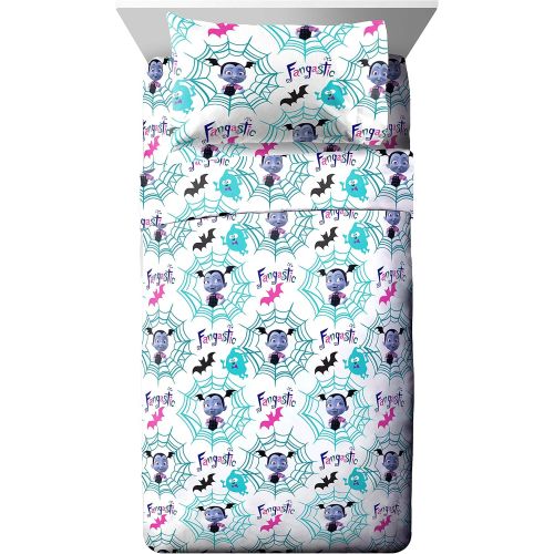  Jay Franco Disney Vampirina Twin Sheet Set - Super Soft and Cozy Kid’s Bedding - Fade Resistant Polyester Microfiber Sheets (Official Disney Product)