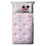 Jay Franco Disney Minnie Mouse Faces Full Sheet Set - 4 Piece Set Super Soft and Cozy Kid’s Bedding - Fade Resistant Microfiber Sheets (Official Disney Product)