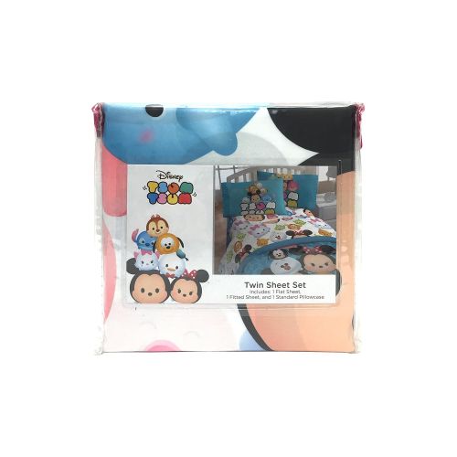  Jay Franco Disney Tsum Tsum Mash Up Teal Microfiber 3 Piece Twin Sheet Set