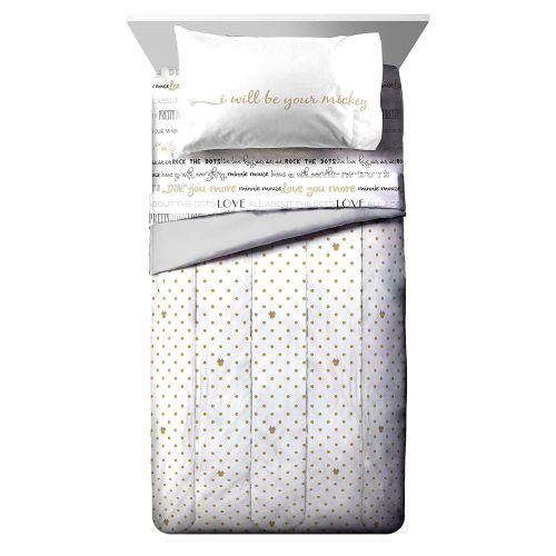  Jay Franco Disney Minnie Mouse Gold Dots Twin/Full Reversible Comforter