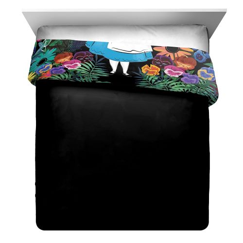  Jay Franco Disney Alice in Wonderland Dark Forest Full/Queen Reversible Comforter, Black/Pink/Purple