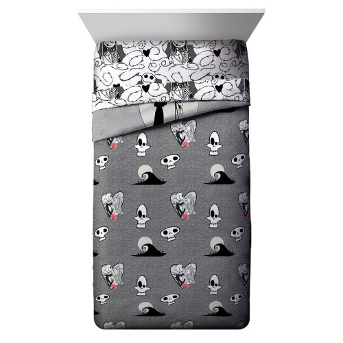  Jay Franco Disney Nightmare Before Christmas Moonlight Full/Queen Comforter & Sham Set - Super Soft Kids Bedding Features Jack Skellington and Sally - Fade Resistant Microfiber (Official Disn