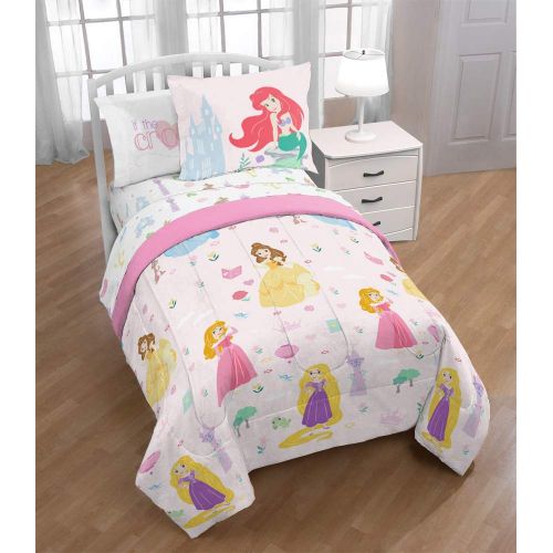  Jay Franco Disney Princess Paper Cut Full Bed Set, Pink