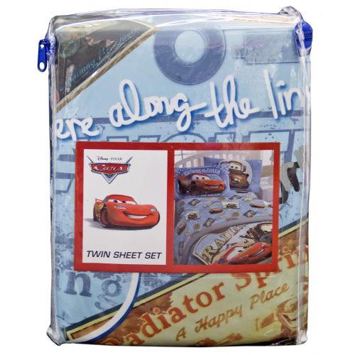  Jay Franco Disney/Pixar Cars Tune Up Blue/Gray 3 Piece Twin Sheet Set with Lightning McQueen & Mater (Official Disney/Pixar Product)