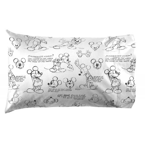  Jay Franco Disney Mickey Mouse Sketch Queen Sheet Set, White