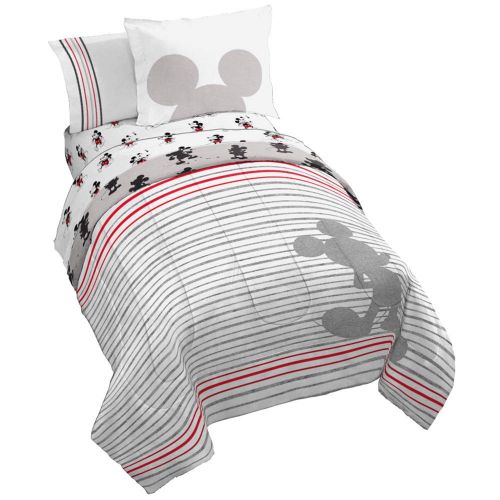  Jay Franco Disney Mickey Mouse 90th Stripe Queen Bed Set,