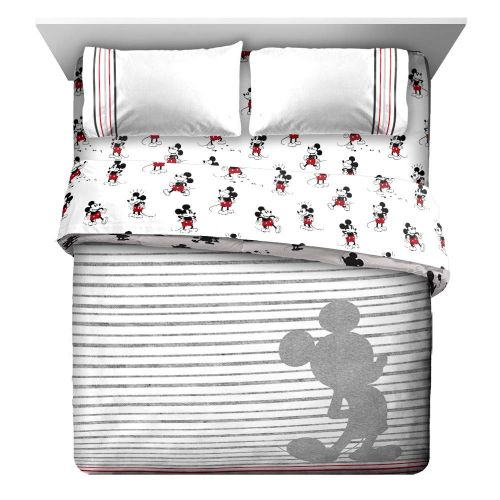  Jay Franco Disney Mickey Mouse 90th Stripe Queen Bed Set,