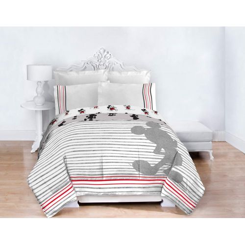  Jay Franco Disney Mickey Mouse 90th Stripe Queen Bed Set,