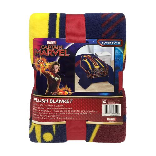  Jay Franco Captain Marvel Taking Off Blanket, Blue