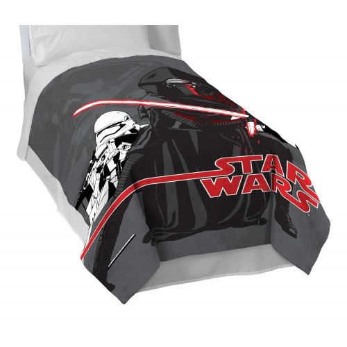  Jay Franco Ep 7 Live Action Grey Blanket-Measures 62 x 90 inches, Kids Bedding Features Kylo Ren & Stormtroopers-Fade Resistant Super Soft Fleece-(Official Star Wars Product), Ep7