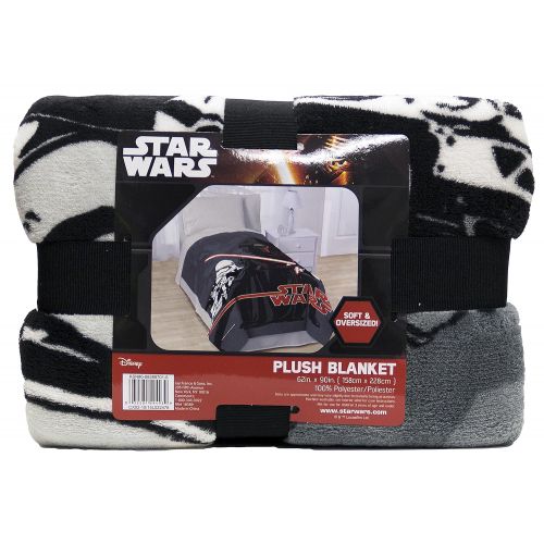  Jay Franco Ep 7 Live Action Grey Blanket-Measures 62 x 90 inches, Kids Bedding Features Kylo Ren & Stormtroopers-Fade Resistant Super Soft Fleece-(Official Star Wars Product), Ep7