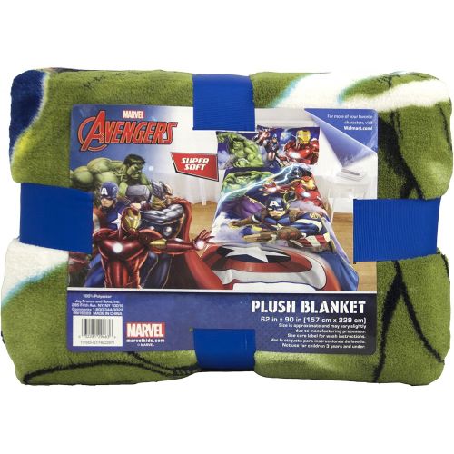  Jay Franco Marvel Avengers Blue Circle Fleece Plush Blanket, 62 x 90/Twin