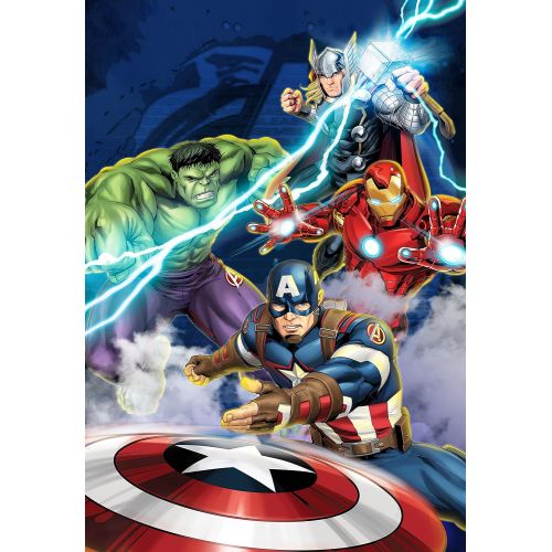  Jay Franco Marvel Avengers Blue Circle Fleece Plush Blanket, 62 x 90/Twin