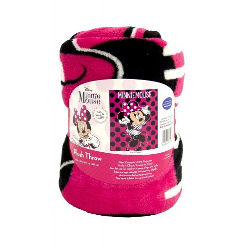  Jay Franco Dots are The New Black Plush Throw, Minnie Pink