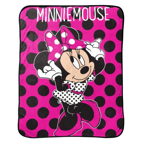  Jay Franco Dots are The New Black Plush Throw, Minnie Pink