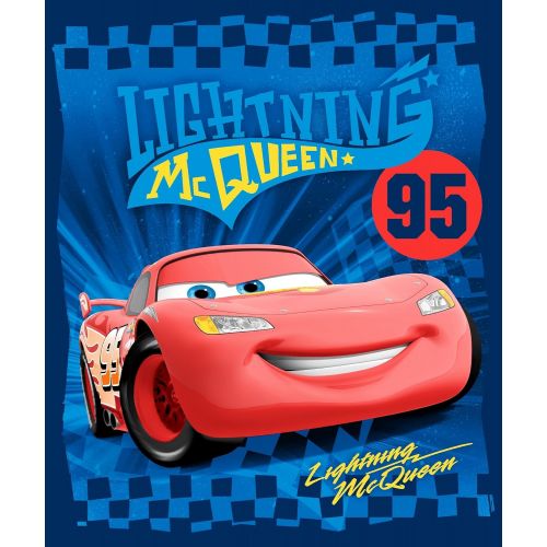  Jay Franco Disney/Pixar Cars Ultimate Speed Blue/Yellow/Red Plush 50 x 60 Throw with Lightning McQueen (Official Disney/Pixar Product)