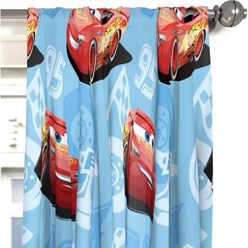  Jay Franco Disney Pixar Cars Velocity 84 Decorative Curtain/Drapes 4 Piece Set (2 Panels, 2 Tiebacks)