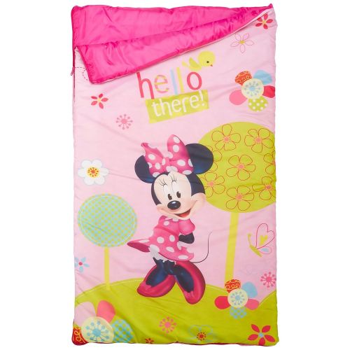  Jay Franco Disney Minnie Mouse Bowtique 2 Piece Slumberbag with Bonus Backpack with Straps, Pink