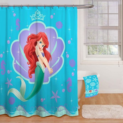  Jay Franco Disney Little Mermaid Ariel 70 x 72 Fabric Shower Curtain