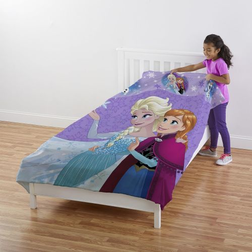  Jay Franco Disney Frozen Magical Snow All-In-One Blanket & Sheet Reversible 60 X 80 Comfy Cover