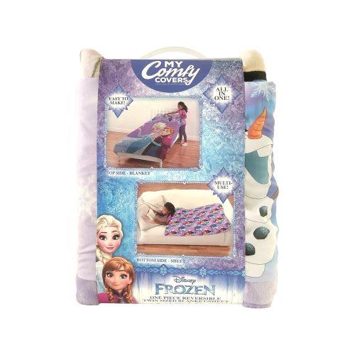  Jay Franco Disney Frozen Magical Snow All-In-One Blanket & Sheet Reversible 60 X 80 Comfy Cover