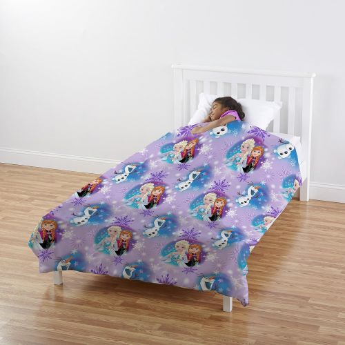  Jay Franco Disney Frozen Magical Snow All-In-One Blanket & Sheet Reversible 60 X 80 Comfy Cover