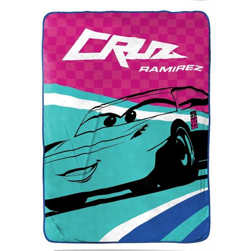  Jay Franco Disney/Pixar Cars 3 Movie Cruz Plush Pink/Teal/Blue 62 x 90 Twin Blanket with Cruz Ramirez (Official Disney/Pixar Product)