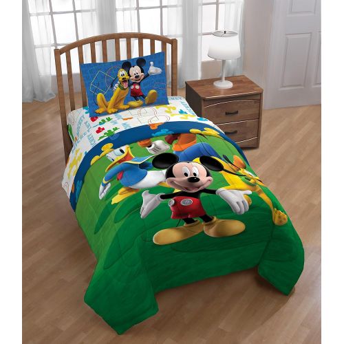  Jay Franco Disney Junior Mickey Mouse Clubhouse Adventure White 3 Piece Twin Sheet Set (Official Disney Product)