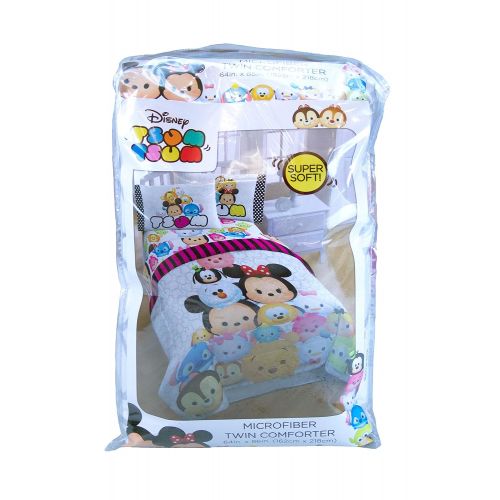  Jay Franco Disney Tsum Tsum Faces Comfy Reversible Poly Fill Comforter, Twin